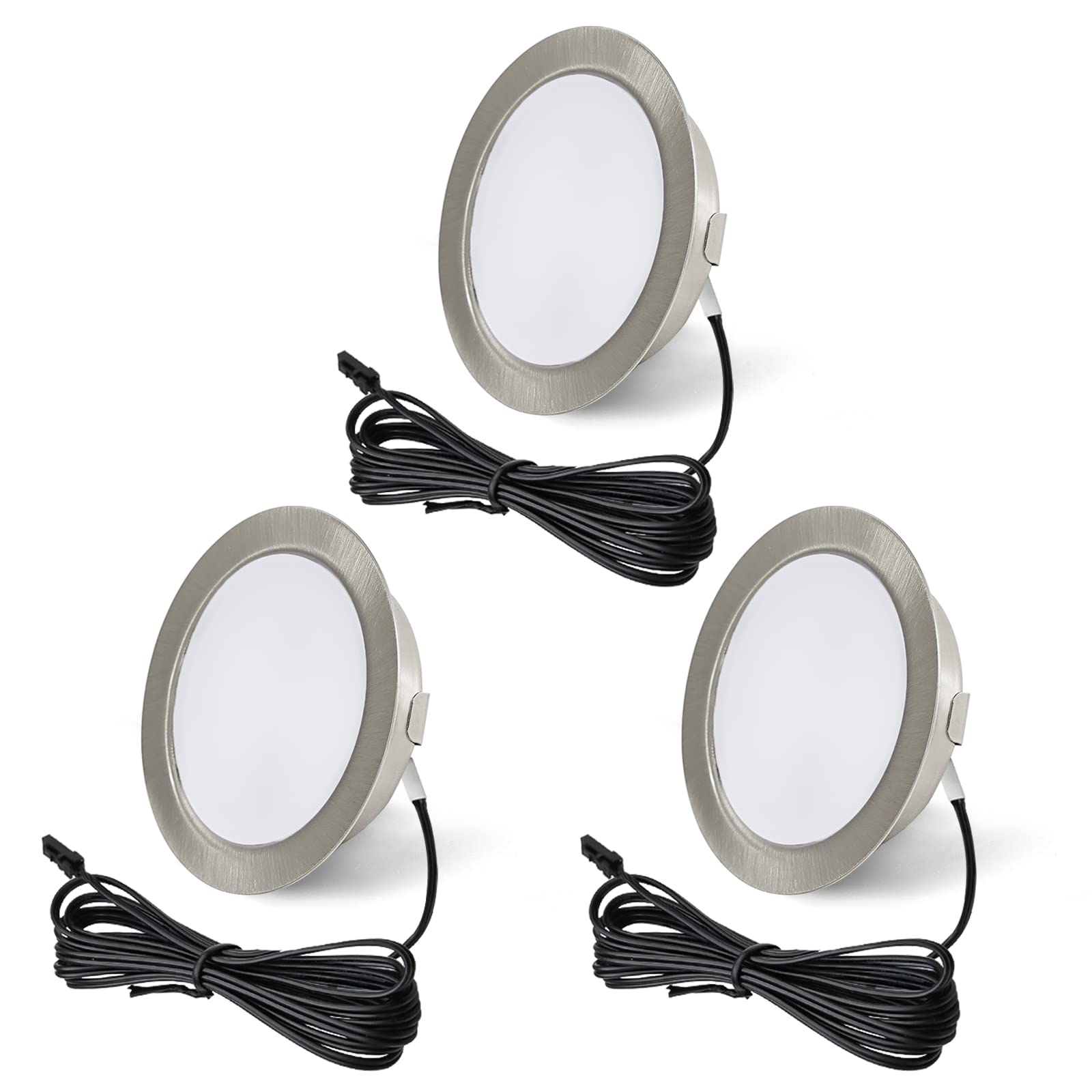 URing 3er Set LED Einbaustrahler 12V 3,5W Warmweiss – Flache Möbelleuchten für Küche & Möbel