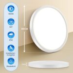 QOJUX LED Deckenleuchte Ø30cm 12W 2600lm 4000K – IP54 Flach Rund für Badezimmer – Bild 4