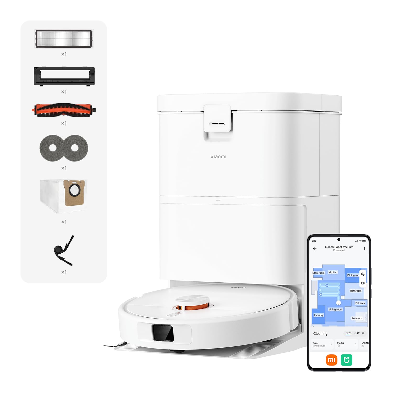 XIAOMI H50 Saugroboter mit Wischfunktion – 10.000 Pa Saugkraft & automatischer Staubentleerung