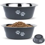 PETTOM Edelstahl Hundenapf 2er-Set 1560 ml – Rutschfest für mittelgrosse Hunde