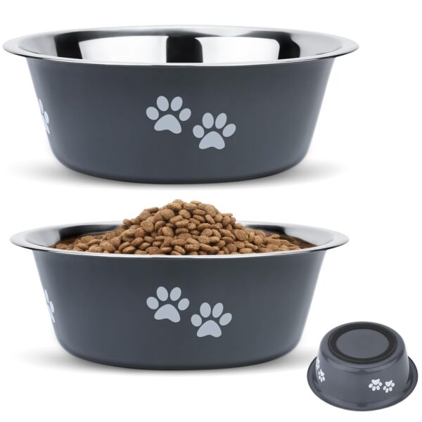 PETTOM Edelstahl Hundenapf 2er-Set 1560 ml – Rutschfest für mittelgrosse Hunde