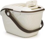 Curver Pet Transportbox L 51x38x33 cm – Rattan-Optik mit Easy-Car-System – Bild 2