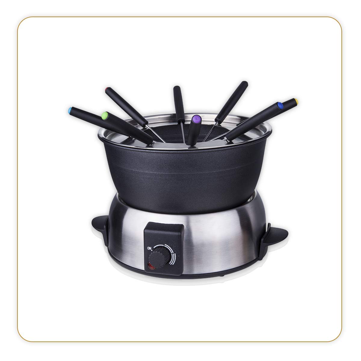 LITTLE BALANCE Fondue Gourmet 8 – Fondue-Set für 8 Personen mit Edelstahl & Thermostat