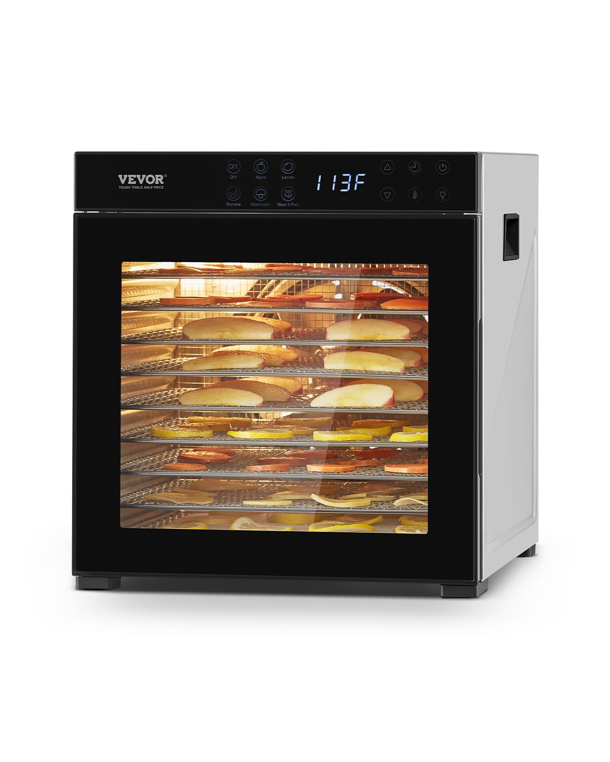 VEVOR Dörrautomat 10 Edelstahlschalen 1000 W – Professioneller Lebensmitteltrockner