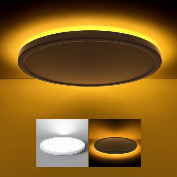 Matane LED Deckenleuchte Ø30cm mit Nachtlicht – 24W Panel Lampe 3 Farben für Schlafzimmer