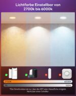 VARICART LED Einbaustrahler 6er Set RGB Alexa – 7W 660LM Smart Spots 230V IP44 – Bild 8
