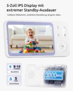 YESIMOM Babyphone 2K/3MP mit 5" HD Display – WLAN & App Babyfon mit AI-Tracking & Nachtsicht – Bild 6