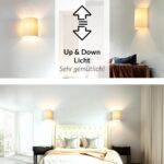 Licht-Erlebnisse Wandleuchte Weiß Creme mit Stoffschirm – Up Down Leuchte E27 für Schlafzimmer & Wohnzimmer – Bild 3