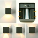 KwatTsz LED-Wandleuchte mit Bewegungsmelder & 6000mAh Akku – 2er Set Schwarz – Bild 4