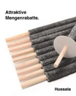 Hussala Diamond Wachsfackeln 50er Set – bis 90 Min Brenndauer mit Holzstab & Tropfschutz – Bild 7