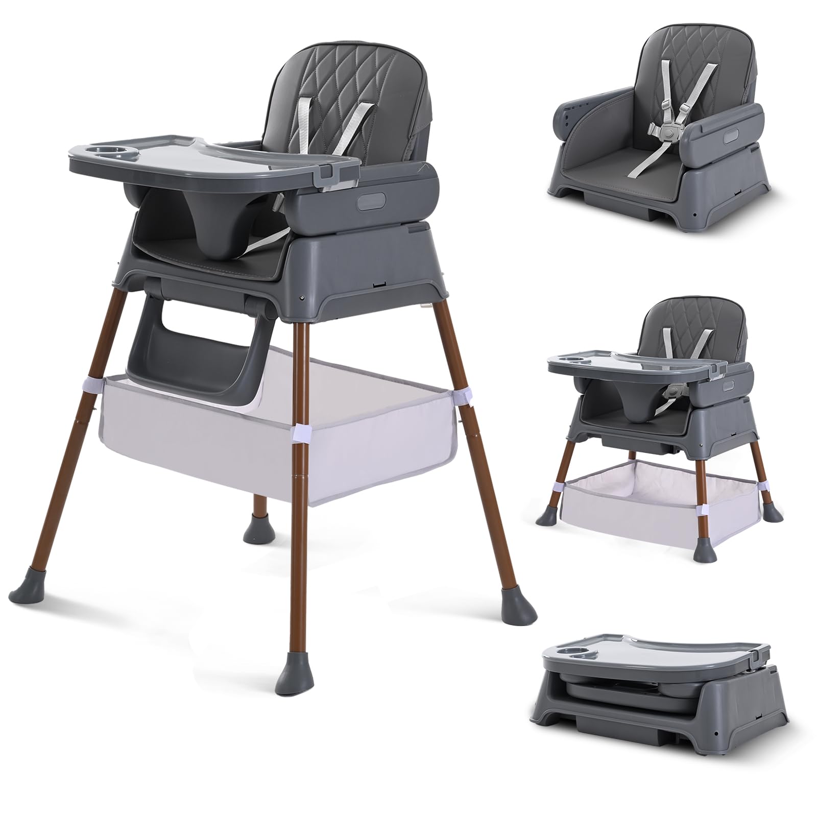 cozydwells 3-in-1 Babyhochstuhl – Verstellbar & Tragbar für 6-36 Monate