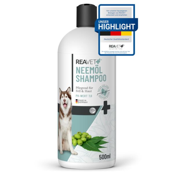 ReaVET Neemöl Shampoo 500ml – Hundeshampoo gegen Juckreiz & Parasiten