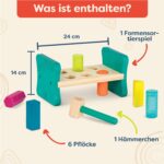 B. toys Formsortierer mit Hammerbank aus Holz – Pound & Play 8-teilig ab 2 Jahren – Bild 2