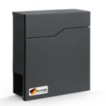 Floordirekt Moderner Briefkasten Jean Anthrazit – Sicherer Paketbriefkasten mit Zeitungsfach