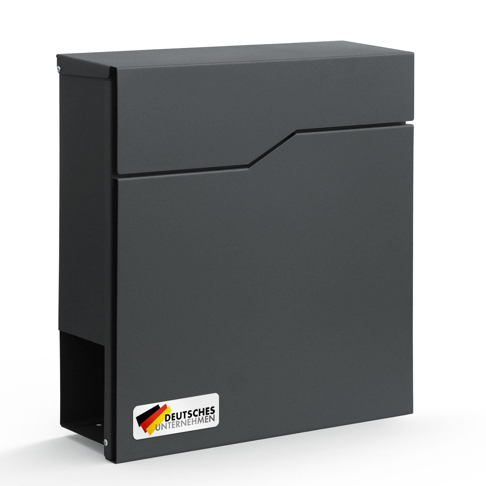 Floordirekt Moderner Briefkasten Jean Anthrazit – Sicherer Paketbriefkasten mit Zeitungsfach