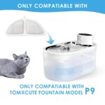 TOMXCUTE P9 Katzenbrunnen Ersatzfilter – 10 Filter + 2 Schwämme für optimale Wasserqualität – Bild 6