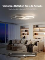 YOLEDY 6-Ring LED-Deckenleuchte mit Fernbedienung & App-Steuerung – Dimmbar für Wohnzimmer – Bild 4