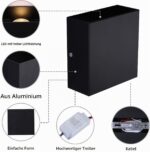 Glighone LED Wandleuchte 2er Set Schwarz 6W 3000K – Up & Down Beleuchtung für innen – Bild 4