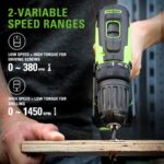 Greenworks 35 Nm Akkubohrer-Set – 24 V Lithium mit 2 Ah Akku & Koffer – Bild 3