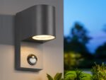 meineWunschleuchte Außen-Wandleuchte Anthrazit mit Bewegungsmelder – Moderne Downlight für Hauseingang – Bild 2