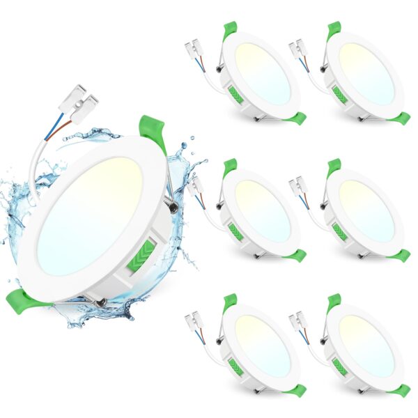 GeyouLux LED-Einbaustrahler 6er Set, 7W 700lm Dimmbar – Flache Deckenspots für Bad & Küche