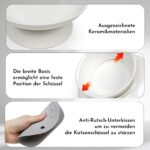 YIQOGAME Katzennapf-Set 2er erhöhte Keramiknäpfe mit Anti-Rutsch-Matte – Bild 2