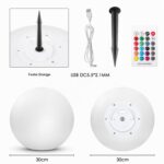 Omdekor Solar-Kugelleuchte 30cm RGB – Dimmbare Gartenleuchte IP66 mit Fernbedienung – Bild 6