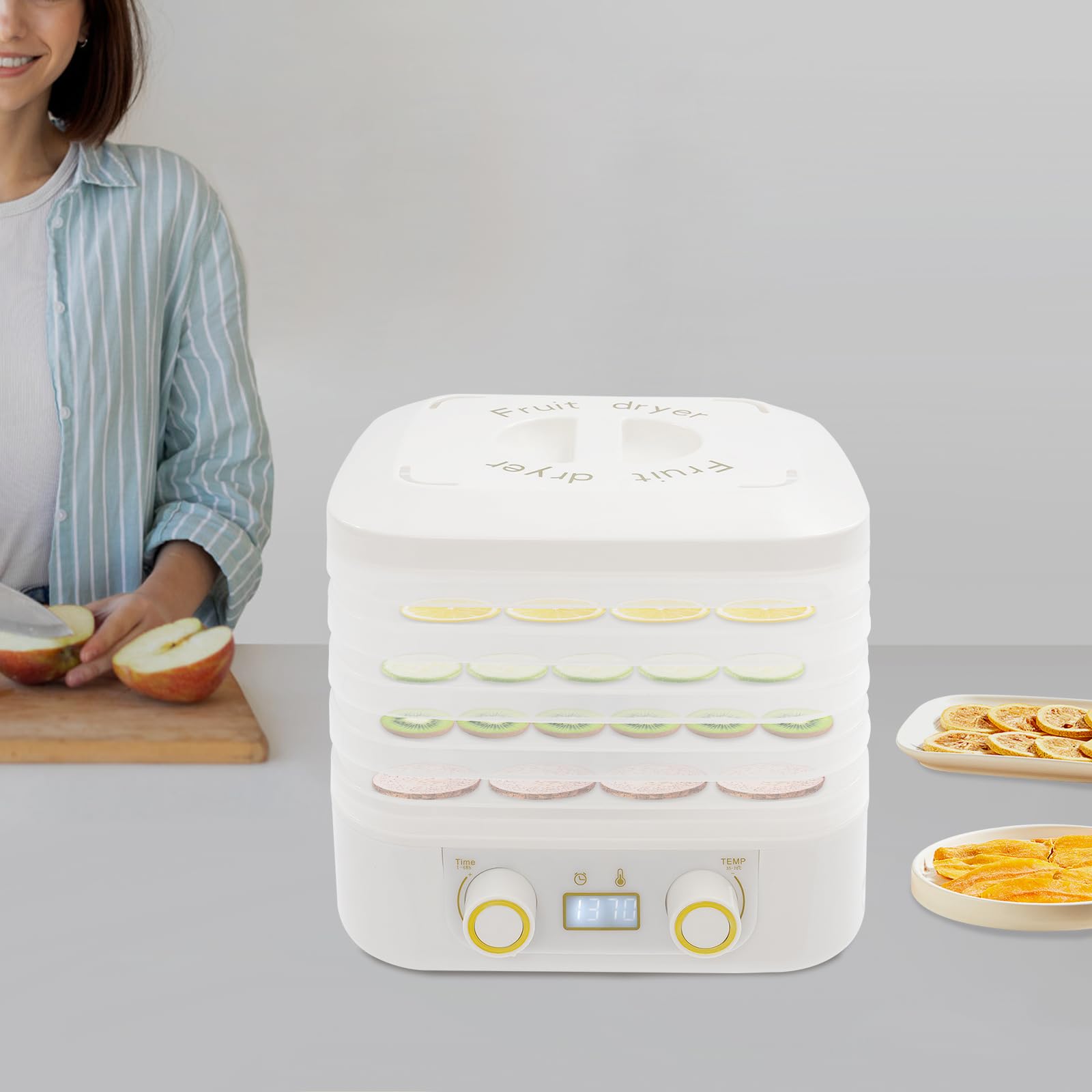 Fermoirper Dörrautomat 160W mit 5 Tabletts – Profi-Lebensmitteltrockner mit LED & 48h-Timer