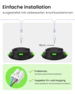 ALUSSO 6er Set LED Einbaustrahler 5W dimmbar – 3 Farbtemperaturen IP44 für Badezimmer – Bild 5