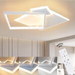 ZMH LED-Deckenleuchte 50W Dimmbar mit Fernbedienung – Modernes Aluminium Design für Wohnzimmer