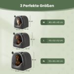 EUGAD Hundehöhle 60x55x60cm – 2-in-1 Design mit abnehmbarem Kissen für Hunde bis 15kg – Bild 5