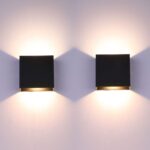 Glighone LED Wandleuchte 2er Set Schwarz 6W 3000K – Up & Down Beleuchtung für innen