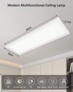 YIFMOO 24W LED Deckenleuchte dimmbar 2700K-6500K – Flaches Panel 60x20cm mit Fernbedienung – Bild 7