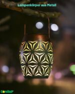 2er Set LED Solar Laterne Aussen – Orientalische Vintage Gartendeko mit IP65 Wasserschutz – Bild 7