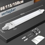 buling 150cm LED Feuchtraumleuchte 45W mit IR-Bewegungsmelder – IP65 Werkstattlampe – Bild 7