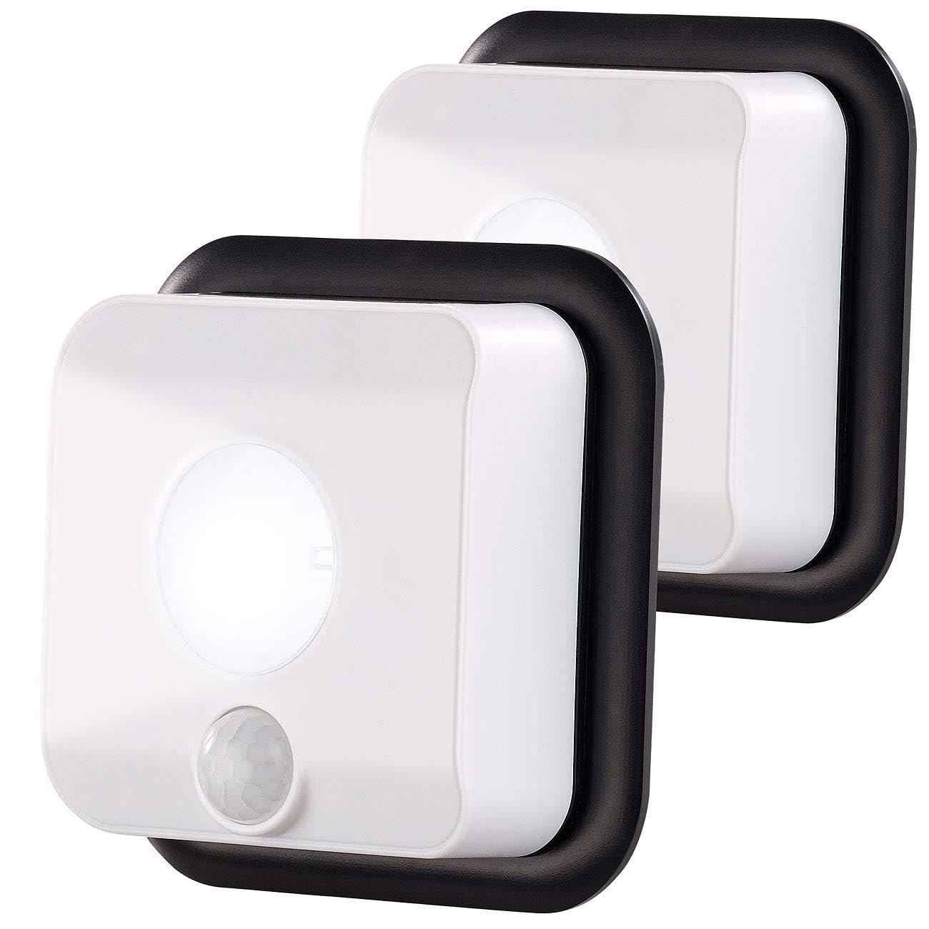 PEARL 2er-Set LED-Wandleuchten mit Bewegungsmelder – 110 lm Batteriebetrieb
