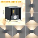 Klighten 12W LED-Aussenwandleuchte mit Bewegungsmelder – IP65 Anthrazit für Innen & Aussen – Bild 3