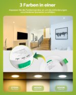 Fondiiz 20er Set LED Einbaustrahler 230V – Dimmbar mit 3 Farbtemperaturen, IP44 – Bild 2