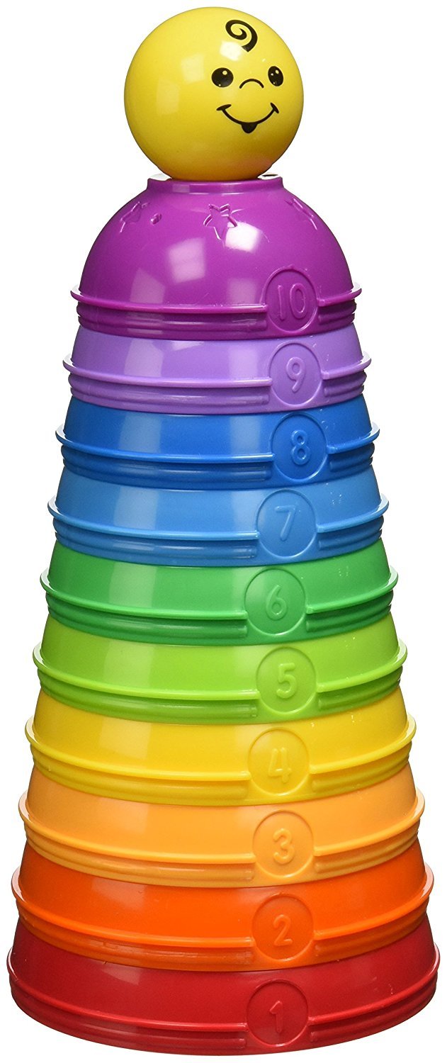 Fisher-Price Spielkugel Pyramide – Stapelbecher Set mit Klingelkugel für Babys