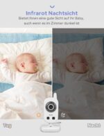 GHB Baby Monitor 2,4 Zoll mit Kamera & Nachtsicht – Videoüberwachung mit Temperatursensor – Bild 4