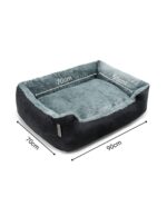 lionto Hundebett 90 x 70 cm mit Wendekissen – Komfortables Hundekörbchen für Hunde & Katzen – Bild 4
