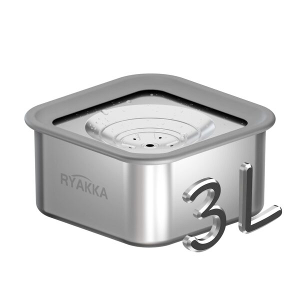RYAKKA 3L Hundetrinknapf aus 304-Edelstahl – Anti-Schlabber mit Schwimmscheibe & rutschfester Basis