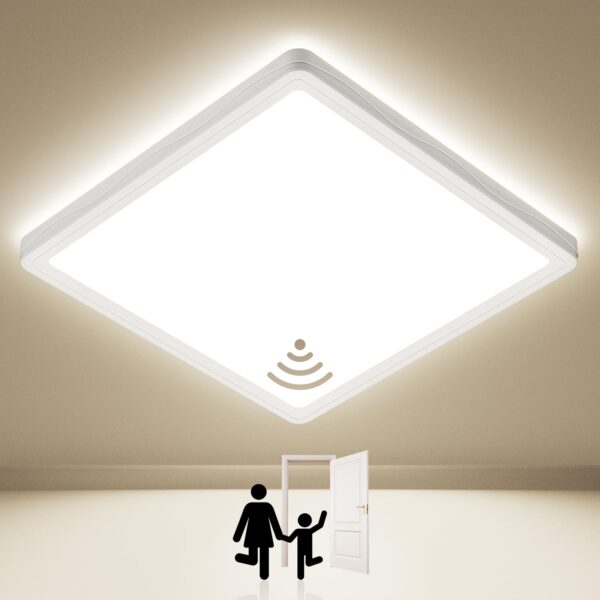 TOPPLEE 18W LED Deckenleuchte mit Radar-Bewegungsmelder – 2450 Lumen für Flur & Garage