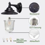 EBION 2er Set Aussenlampe E27 Aluminium IP44 – Vintage Wandleuchte für Haus & Garten – Bild 3