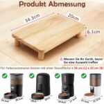 SZEE Erhöhter Futterautomat-Ständer aus Massivholz – Ergonomischer Katzenfutter-Stand 34,3×20 cm – Bild 4