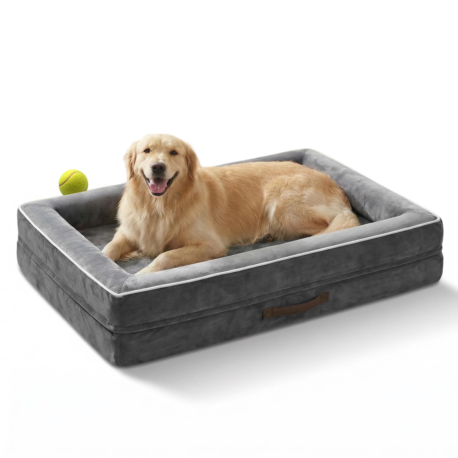 Upvilla Orthopädisches Hundebett XL – Waschbares Hundesofa mit Eierförmigem Wellenschaum