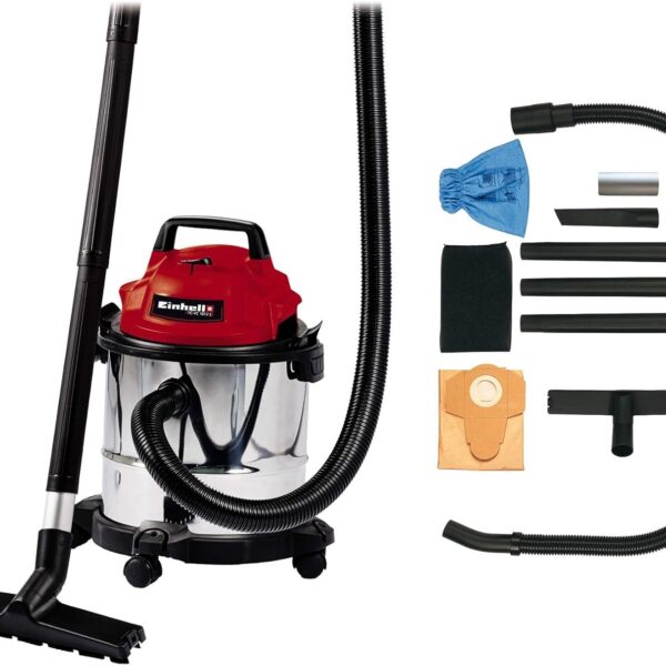 Einhell TC-VC 1812 S Nass-Trockensauger 1250 W – Edelstahlbehälter mit Blasfunktion