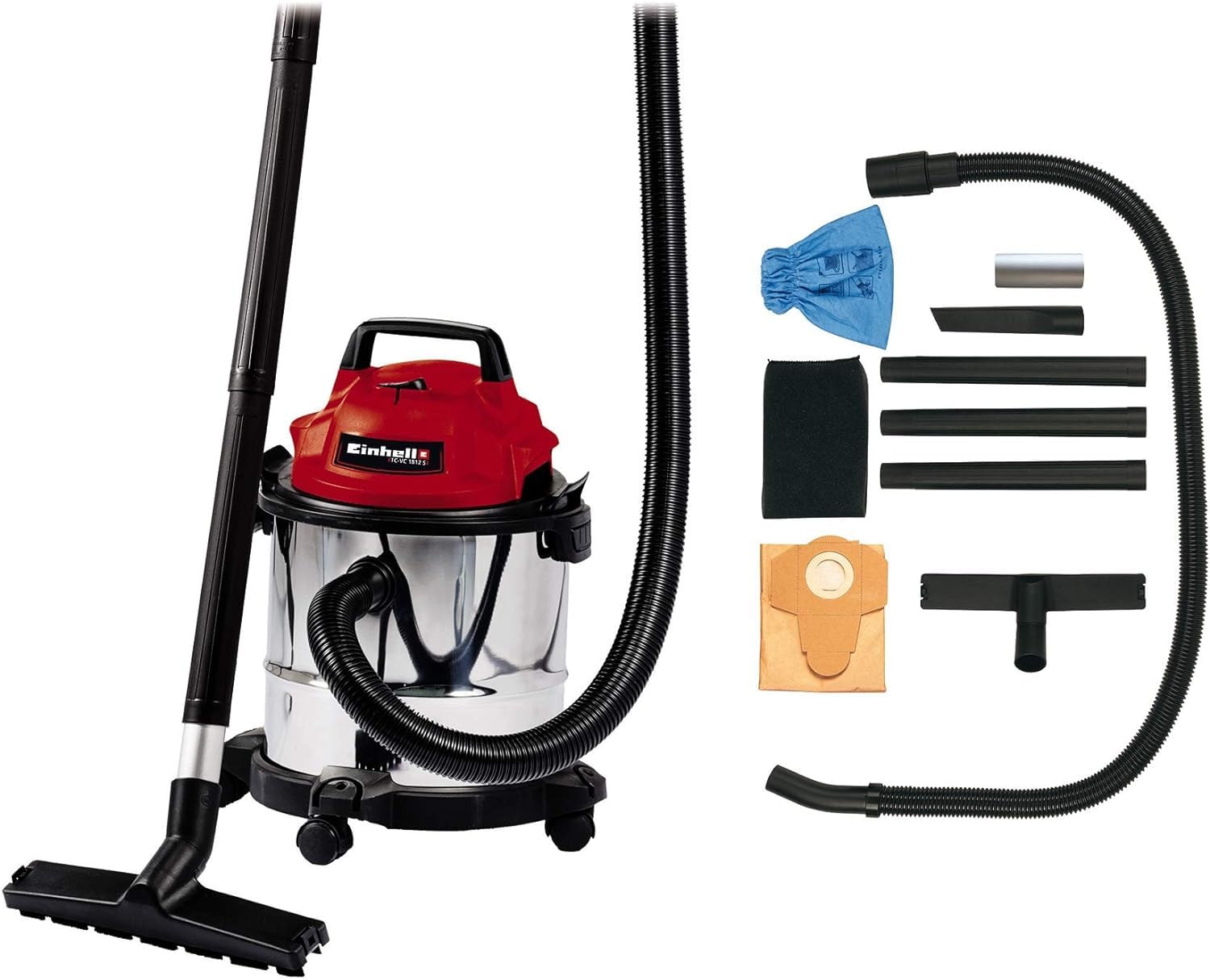 Einhell TC-VC 1812 S Nass-Trockensauger 1250 W – Edelstahlbehälter mit Blasfunktion