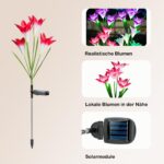 Hqynss 4er Set Solar-Lilienleuchten mit RGB-Farbwechsel – IP65 Gartenleuchten für Terrasse & Hof – Bild 3