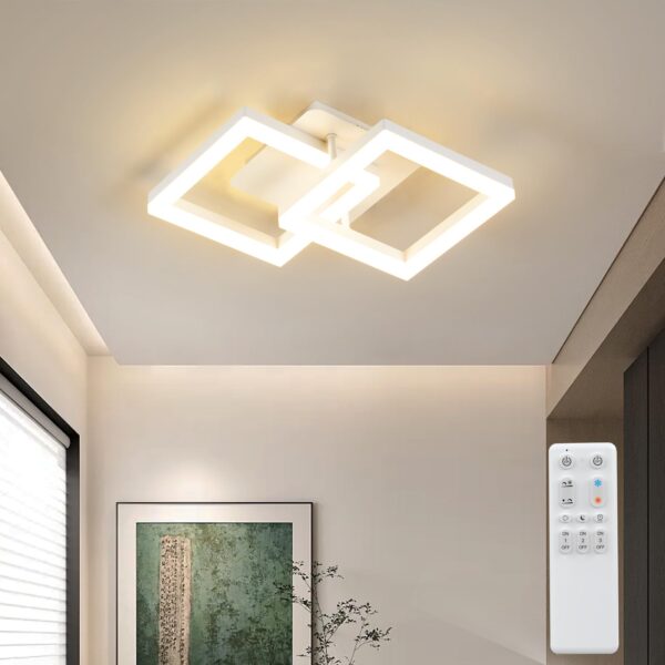 ANTENLICHT LED Deckenlampe 20W Geometrisches Design – Dimmbar mit Fernbedienung für Schlafzimmer